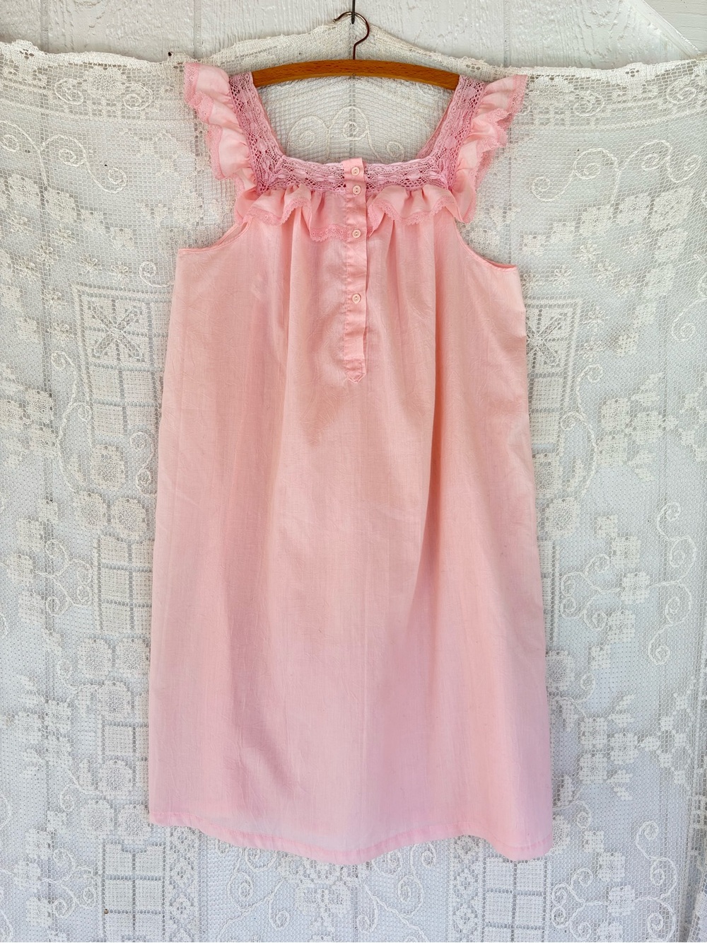 Soft ballet Pink Ruffle-Trim Nightgown Chemise